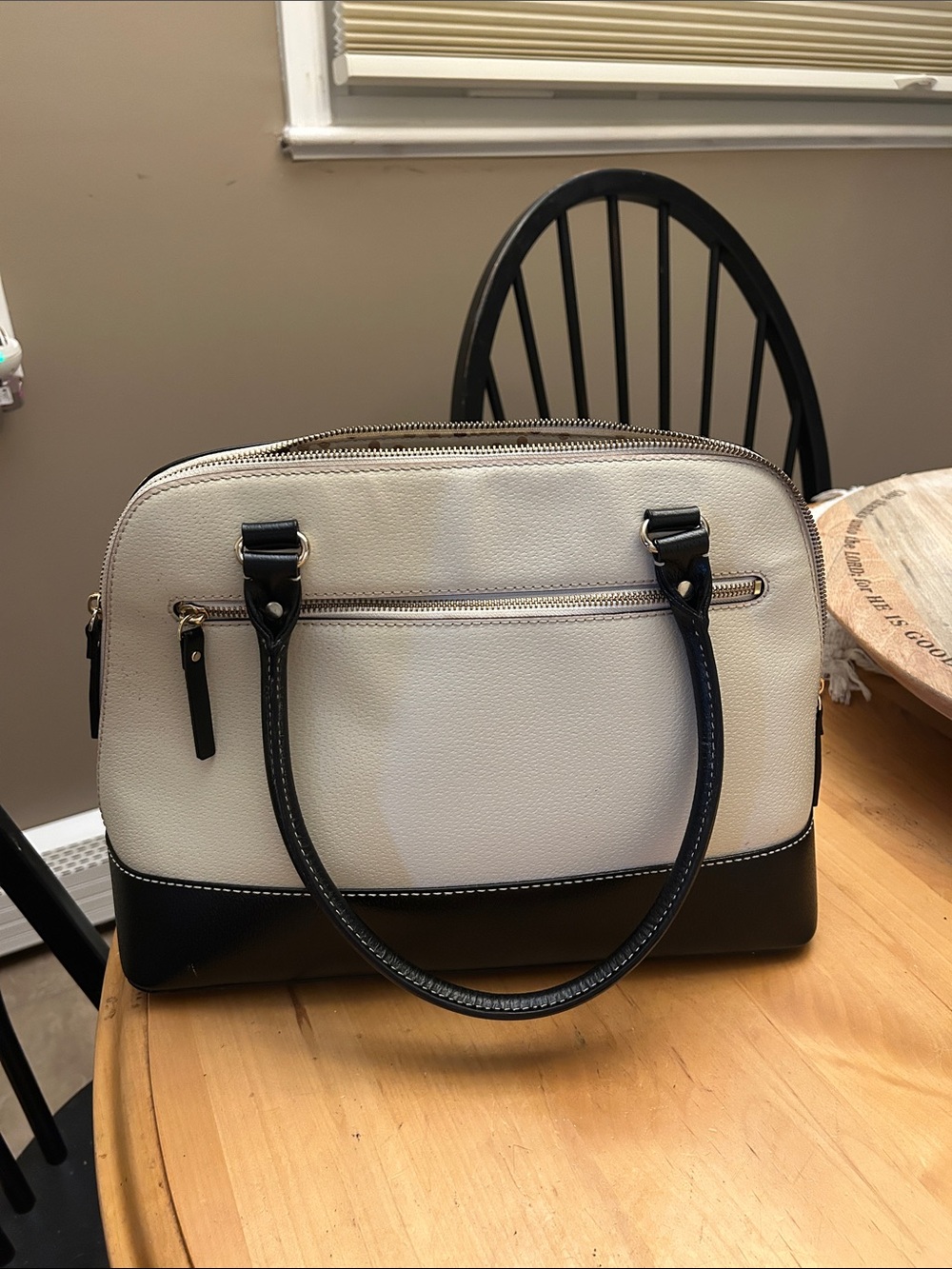 Kate Spade Cream and Black Dome Satchel - Picture 3 of 8